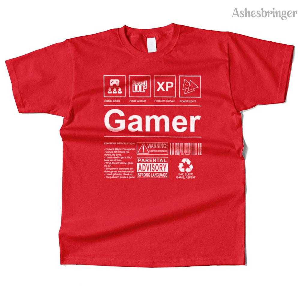 Mens Cotton I'm a Gamer Label Graphic High Quality T Shirt Street Casual Style Tee for Men and Women