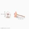 BLOOM Official 10K Pink Gold December Birth Christmas Rose Women's Earrings, Flower, (Single Ear) 0222-8992-0019-0000