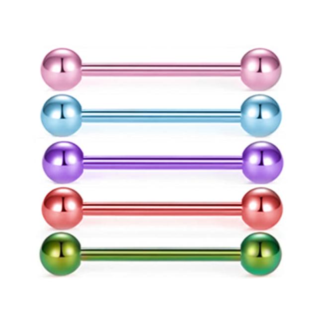 5PCS Acrylic Tongue Piercing Barbell Set Stainless Steel Glitter Tongue Rings Lot 14G Nipple Piercing Bar Bulk Piercing Langue