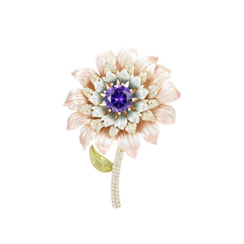 Sunflower Brooch, A High-end Feminine and Fashionable Accessory with A Light Luxury Design