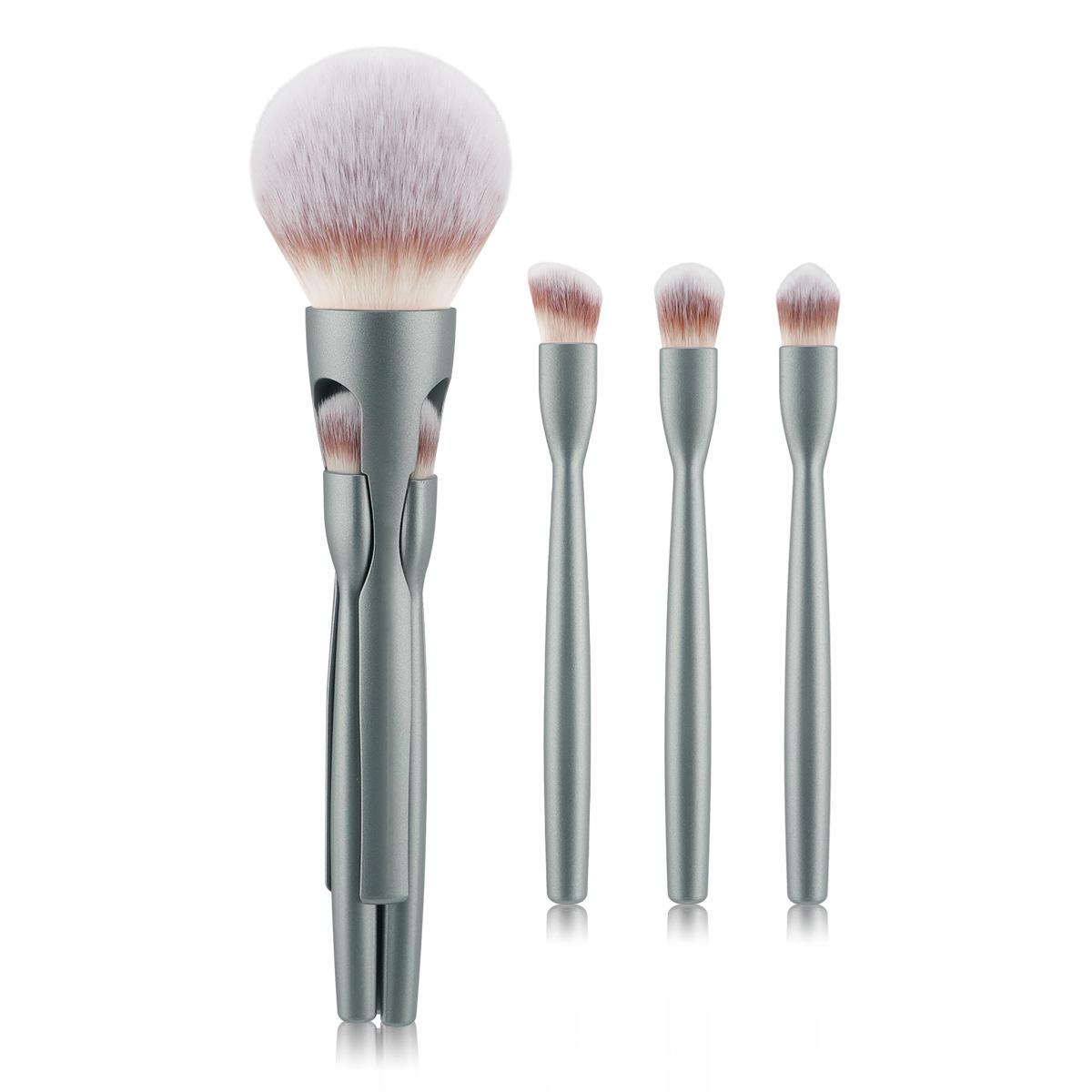 

4-in-1 Magnetic Makeup Brush Set: Powder & Eyeshadow Brushes with Soft Bristles