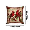 Christmas Cushion Covers 18x18 Inch Linen Red Red Bird Flower Pillow Covers Christmas Decorations For Sofa Bed Farmhouse Winter