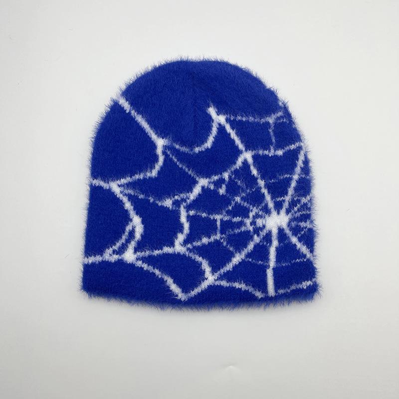 Original Factory Price Jacquard Custom Embroidery logo Woven Tags Y2K Cuff Fisherman Men Winter Skull Hat Knitted Mohair Beanie темно-синий