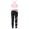 Dívčí Crop Top s U výstřihem, kříženými ramínky a klíčovou dírkou na zádech, bez rukávů, Color Block Legíny, Jógový Sportovní Set