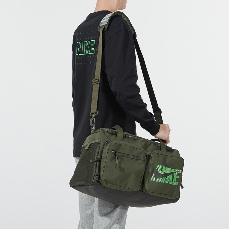 Nike Fabric Fitness Basketball Bag, One Shoulder Handbag, Travel Bag Unisex Army Green DB1147-325
