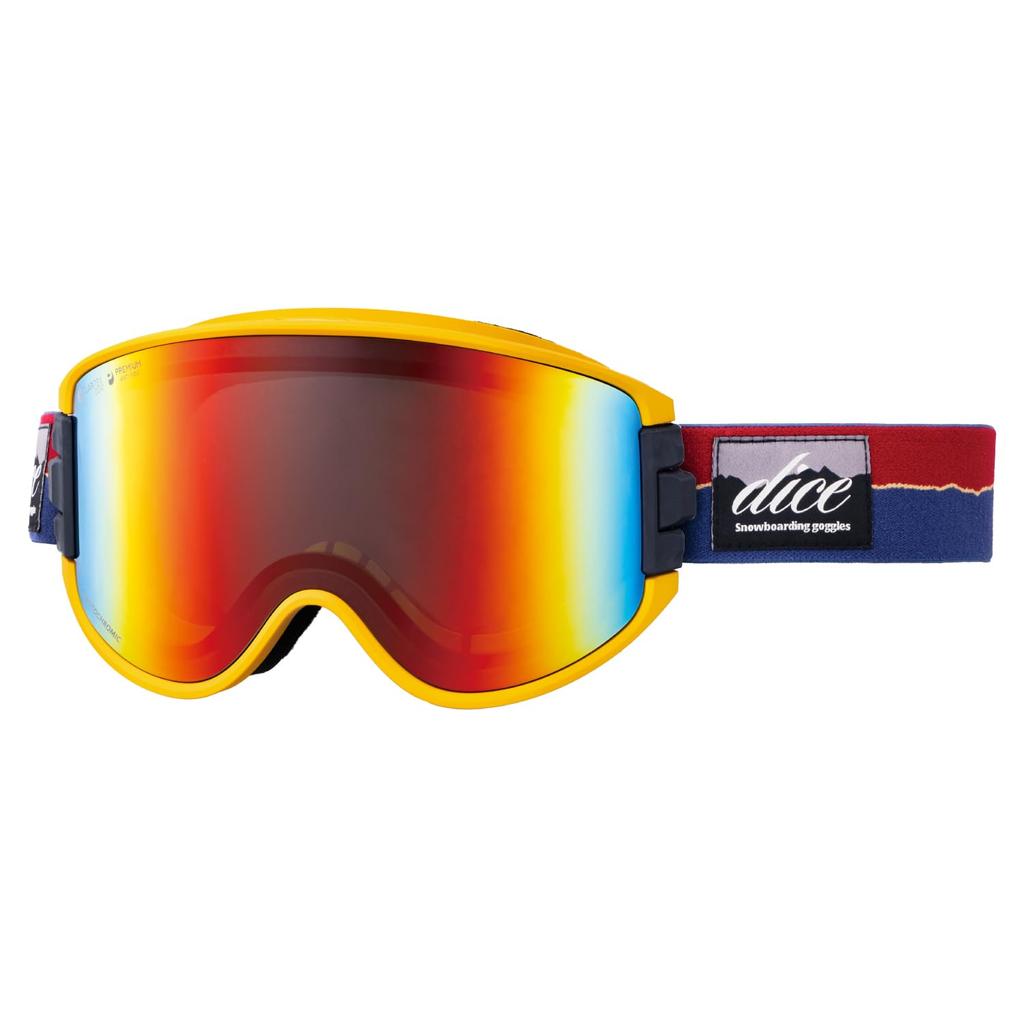 DICE Snow Made in GOODMAN GM45657 and Shadow Snowboard Ski UV Large Flat and Goggles, Japan, CML, Photochromic, Gray, Mirror, Goggles, Goggles,