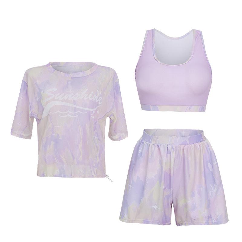 Plus Size Women's Three-Piece Long Sleeve Swimwear Set with Cover-Up – Slimming, Stylish, and Perfect for Hot Springs