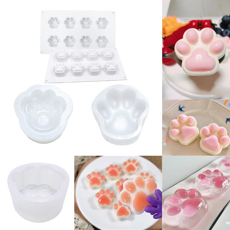 3D Cat Claw Mousse Cake Silicone Mold Diy Chocolate Jelly Pudding Mold Making Ice Tray Home Baking Accessories Wedding Crafts