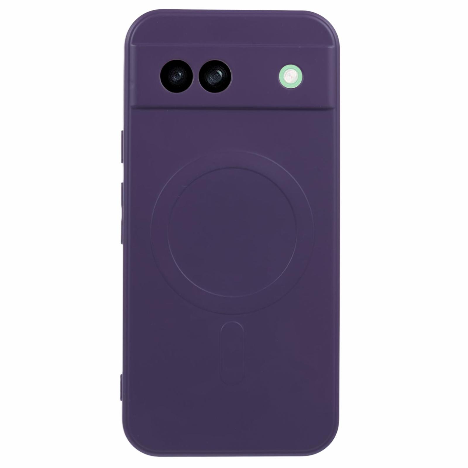 

For Google Pixel 7a Case Shockproof TPU Phone Cover Compatible with MagSafe Dark Purple