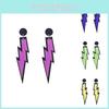 Trendy Geometric Lightning Earrings For Women Colorful Alloy Minimalist Fashion Jewelry