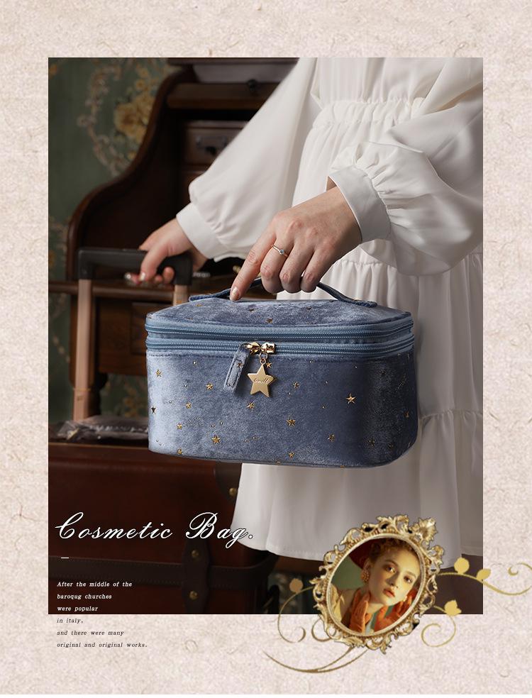 2025 Women's Large Capacity Velvet Cosmetic Bag - Portable, Stylish, Luxurious