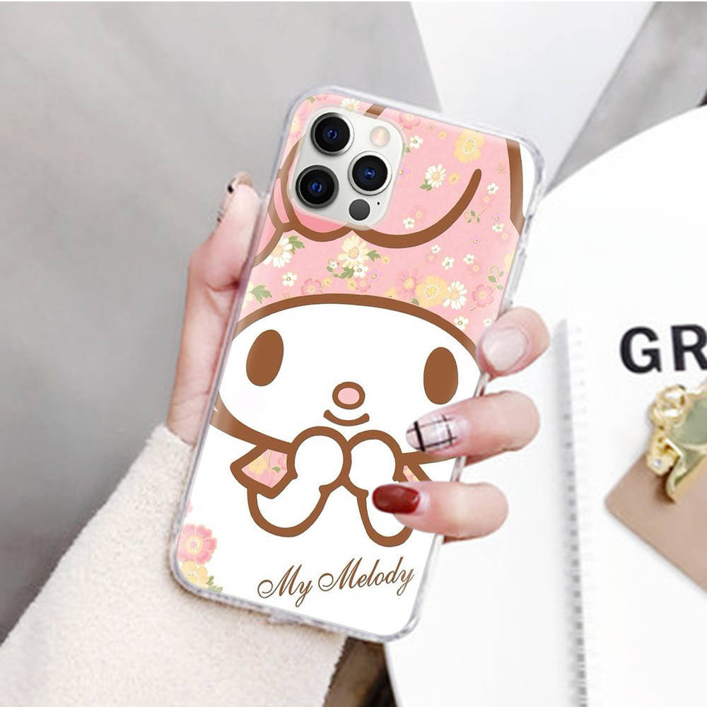 JZ4 My Melody Transparent Case for Samsung A04 A14 A23 M33 M53 Realme 10 9 C35 C55 VIVO Y02 X80 Infinix Hot 30 Note 11 Tecno Spark 8P Pro