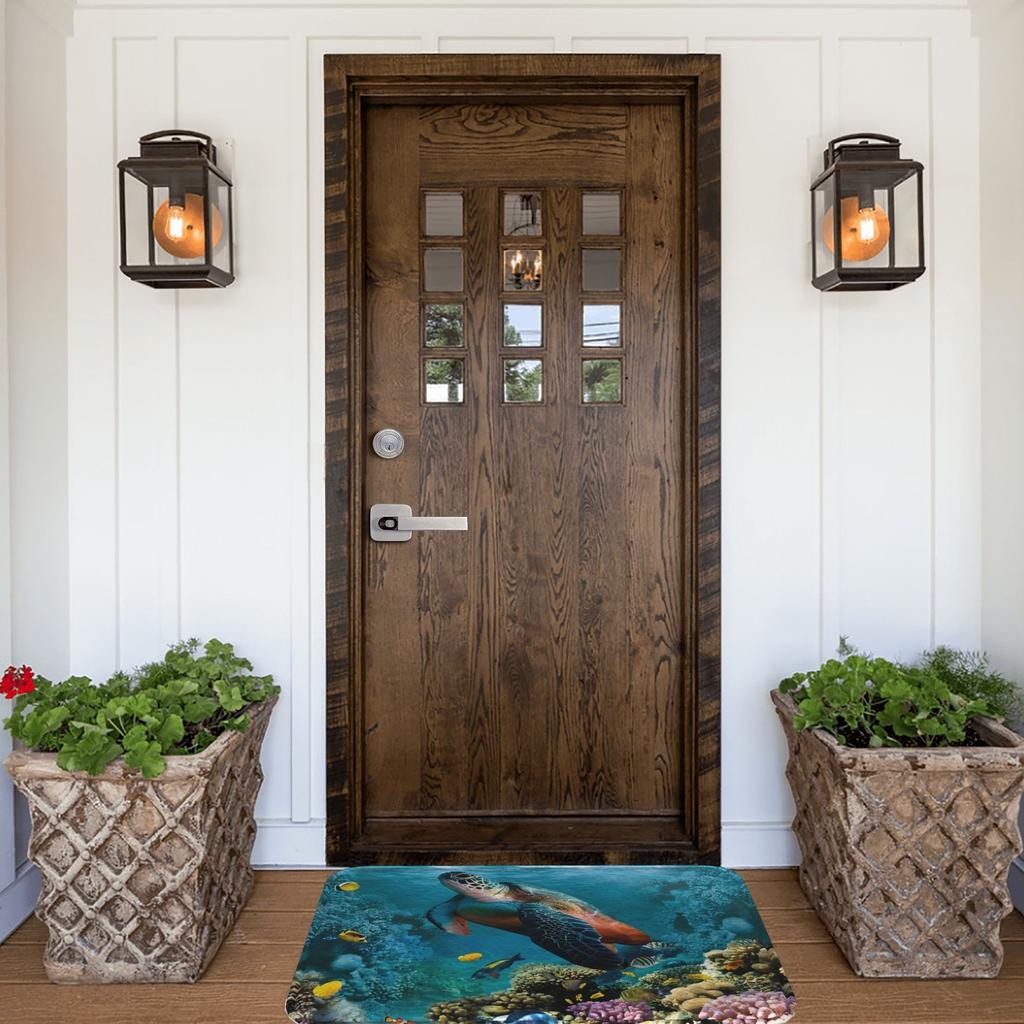 1PC Sea Turtle Kitchen Rug Non-Slip Door Mats Pop Design Bathroom Rug Bath Mat Carpet for Home Sink Laundry Decor