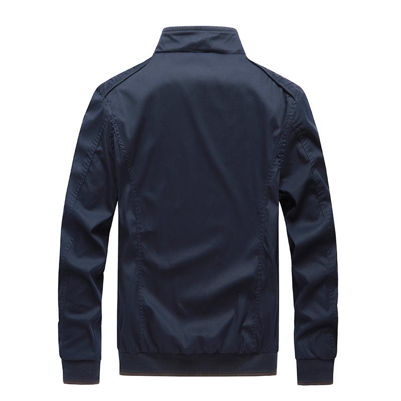 Vår och Sommar Ny Herrjacka Herr Tvättad Bomull Casual Rock Topp Herr Ståkrage Topp