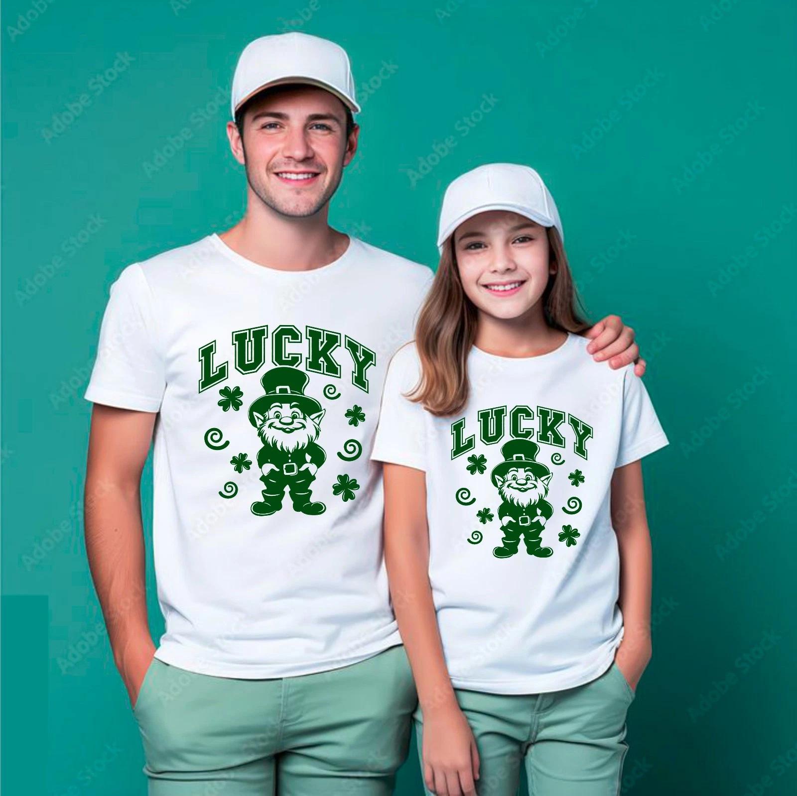 Lucky Leprechaun St Patrick s Day Irish Pride Shamrock Clover Graphic T-Shirt XL