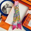 100% Seta Alta Qualità Marca di Lusso Foulard Fascia per Capelli Fascia per Capelli Foulard Nastro Cravattino Foulard Sciarpe Sottili Accessori