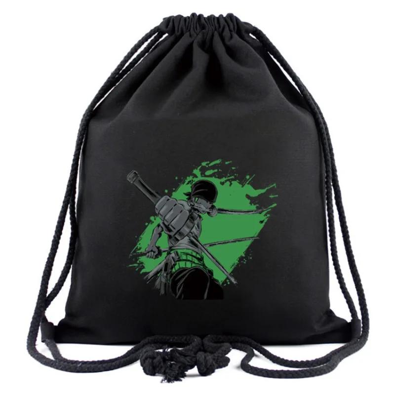 New Best-selling One Piece Around the Mouth Backpack Animation Around Luffy Drawstring Pocket Oxford Cloth Backpack Storage Bag.