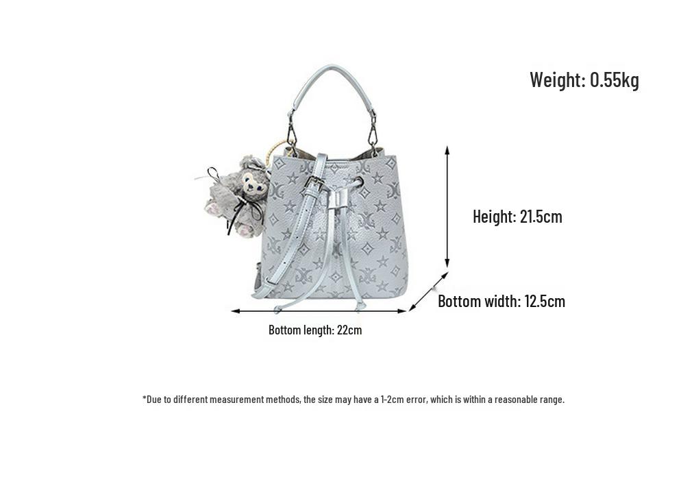 Women's Large Capacity Single Shoulder Bucket Bag with Inner Lining, Compartment Organizer, and Zippered Middle Section.