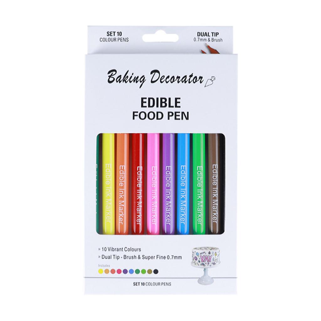 1 Set Edible Pigment Pen Food Color Brush Drawing Biscuits Cake Decorating Tool DIY Cake Painting Baking Accessories