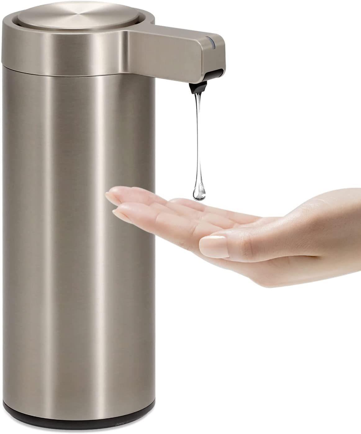 Stainless Steel Automatic Touchless Soap Dispenser Rechargeable Electric Hand Sanitizer Dispenser No Press Soap Dispenser