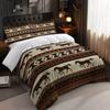 3Pcs Horse Element Design Print Pattern Bedding Set (1 Duvet Cover, 2 Pillowcases, Coreless), Retro Bohemian Pattern