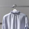 In Stock: 2026 Spring Fashion Sky Blue Lace-up Ruffle V-neck Women's Shirt 1H3120101G