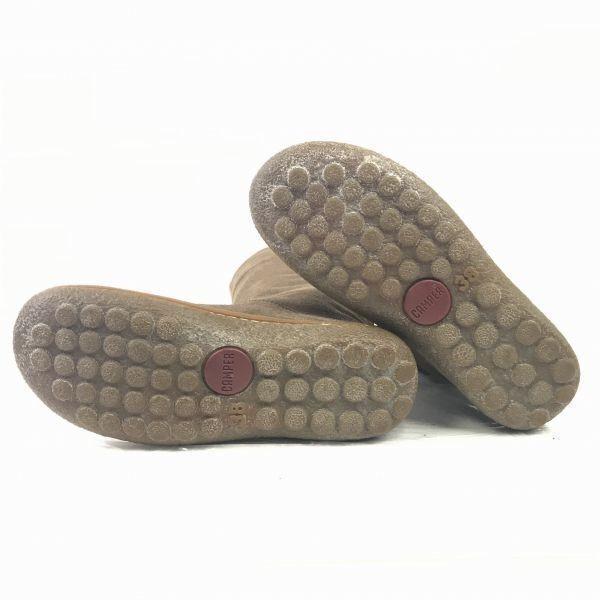 Spain Long-Established CAMPER Suede Leather Long Boots 23.5 Brown(USED)