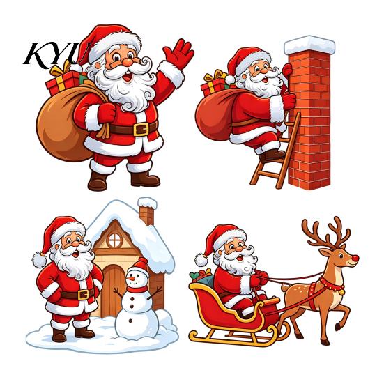 Holiday Switch Decor Christmas Santa Claus Sticker, Light Decal for Xmas Holiday, Festive Room Sticker Removable Self-Adhesive Wall Living Bedroom