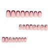 24pcs New Year Winter French Red Wearing Armor Leopard Print Cherry Wearing Manicure Press On Nails Fake Nails