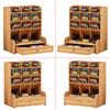 Wooden Desk Organizer Multi-Functional DIY Pen Holder Box Desktop Stationary Home Office Storage