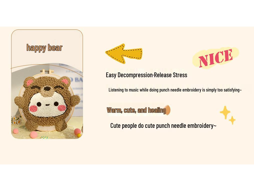 DIY Russian Punch Needle Kit: Couple Ornament Wool Painting Set