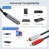 2 RCA to 6.35mm 1/4 Female Adapter Cable 6.35mm to RCA Adapter 1/4inch Stereo Female to 2 RCA Male Y Splitters