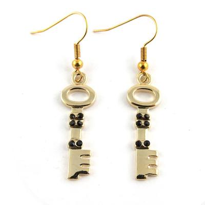 [L7491] - Gold 'Keys of Mysteries' Earrings
