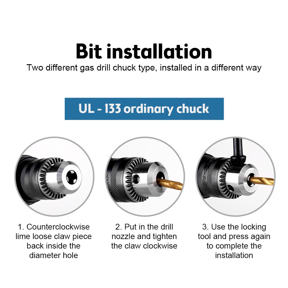 3/8'' Professional Air Drill 1800rpm High-speed Cordless Pneumatic Self-Locking Reversible Switch Type Hand Tool Air Tool