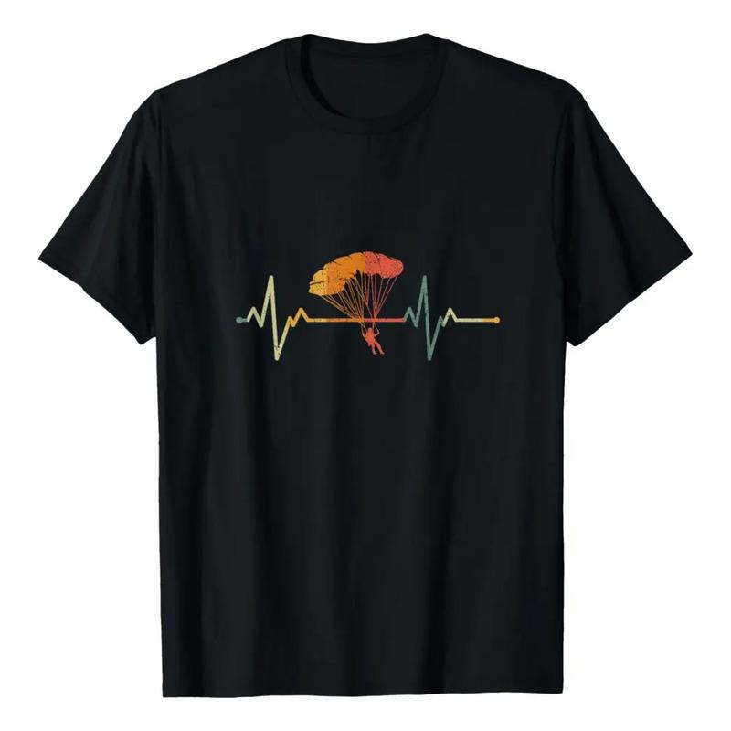 Camiseta Vintage De Parapente Heartbeat Skydive Parachute S разноцветный