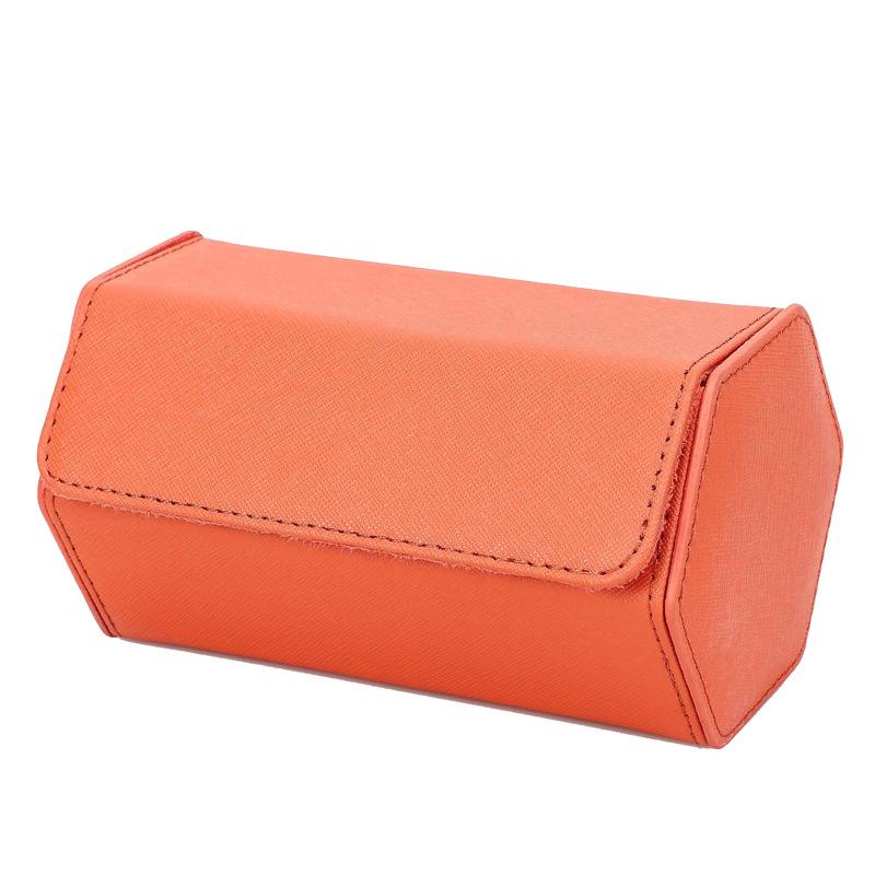 

Crossgrain Cowhide Mechanical Watch Storage Box: Two-Slot, Portable, Anti-Scratch оранжевый