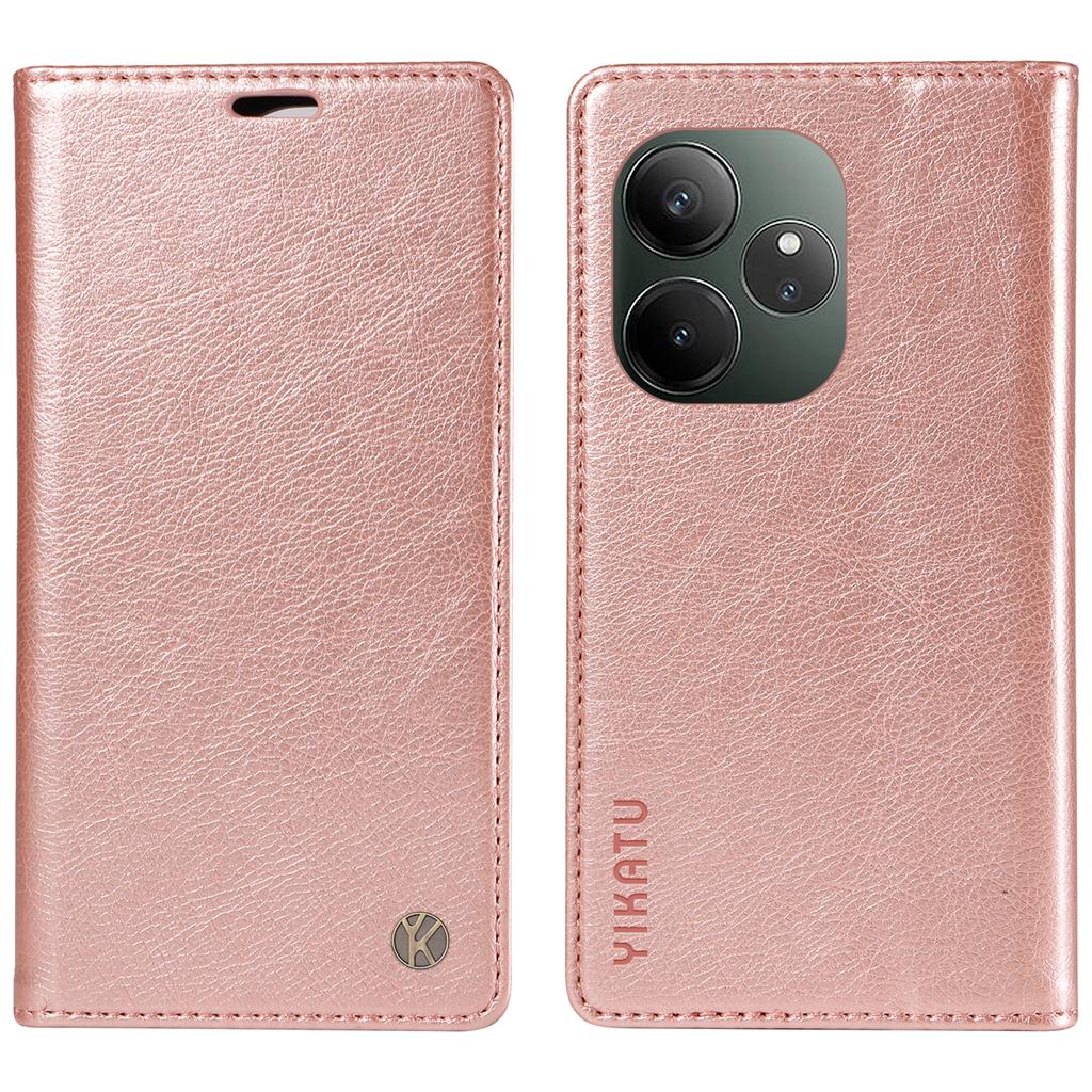 For Realme GT 6 5G Case Card Slots Magnetic Closure Leather Phone Cover Litchi Texture