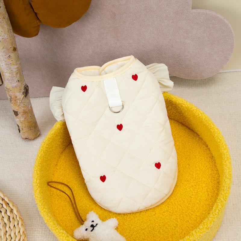 Dog Coat Winter Warm Love Flying Sleeve Dog Jacket Soft Thicken Puppy Clothes French Bulldog Chihuahua Bichon Teddy Clothing