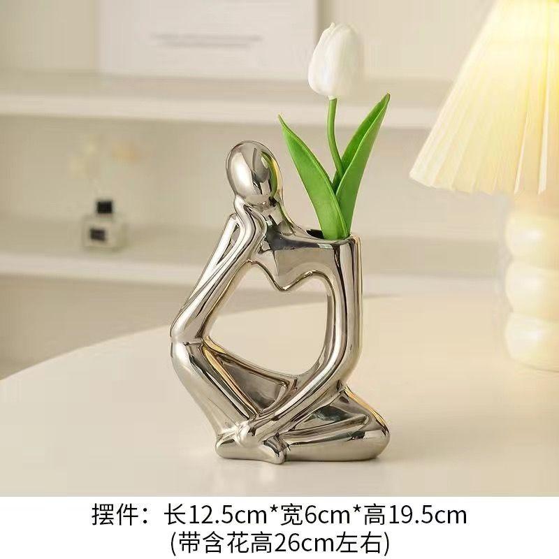 

Креативное абстрактное искусство ваза украшения кремовый стиль ниша гостиная элитная цветочная композиция тумба под телевизор украшение рабочего стола