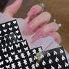 3D Nail Stickers Silver Glitter Nail Decoration Star Heart Transfer Nail Decals^