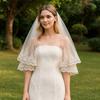 Luxury Double Layers Bridal Veil Lace Edge Mesh Veil Bride Wedding Veils  Bride Hair