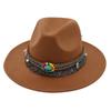 Ethnic Style Top Hat, Gem Decorated Jazz Hat, Men'S And Women'S Felt Hats, Mongolian Plush Hats, Fedora Hats Are Trendy