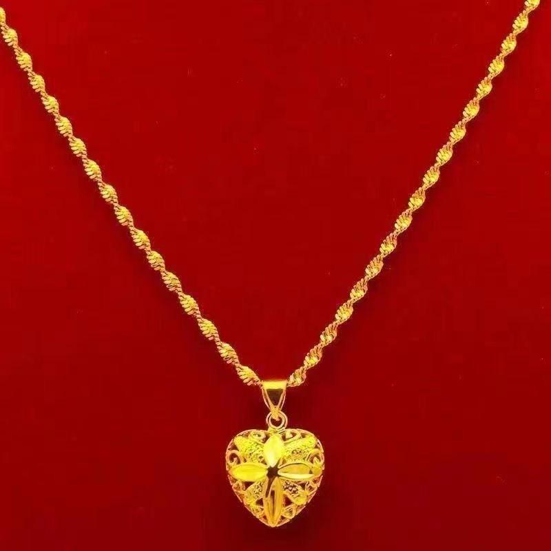 Vietnam Sand Gold Four-Leaf Clover Heart Pendant - Luxury Fashion Jewelry