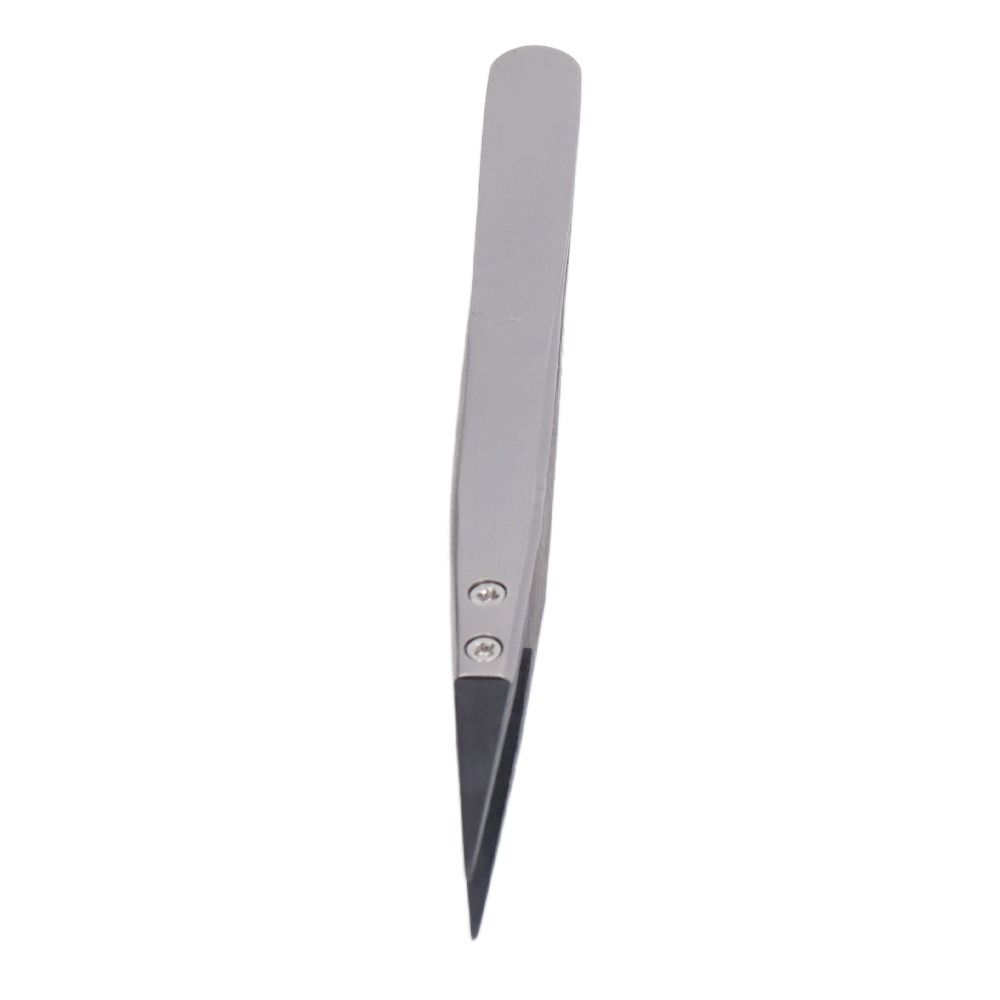 Stainless Steel ESD-Safe Tweezers Plastic Head Pointed Tip Anti-Static Tweezers Straight Fine Pointed Engineer Tweezers