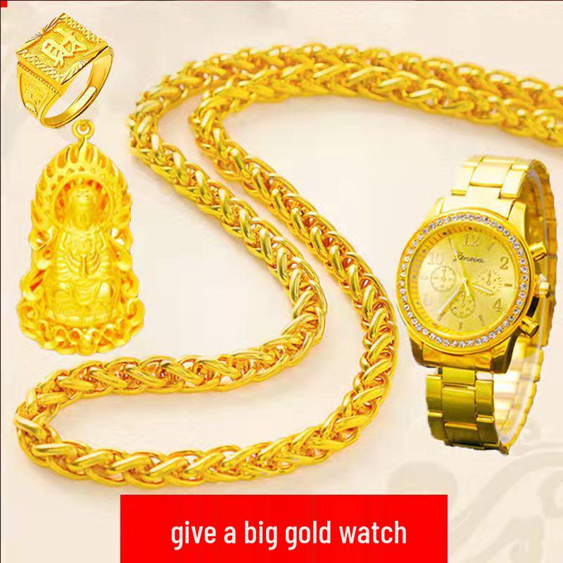 Vietnam Sand Gold Plated Men's Necklace – Thick, Bold, Non-Fading Wedding Chain