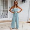 Jumpsuit Set for Women Slim Fit Straight Pants Backless Summer Spring Outfit