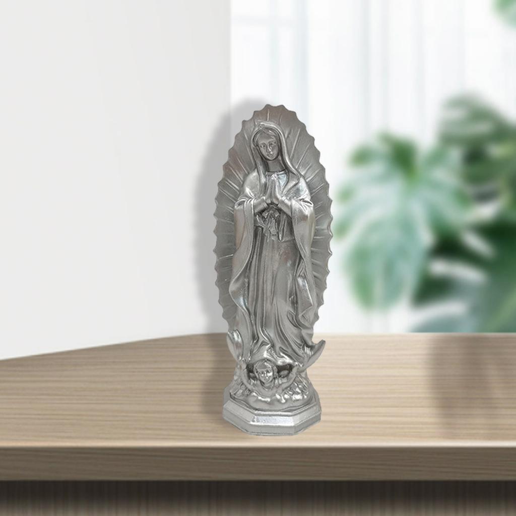 Resin Mary Statue Figure Blessed Mother Ornament Figurine Handmade for Patio Wedding Gift Tabletop Outdoor Decor