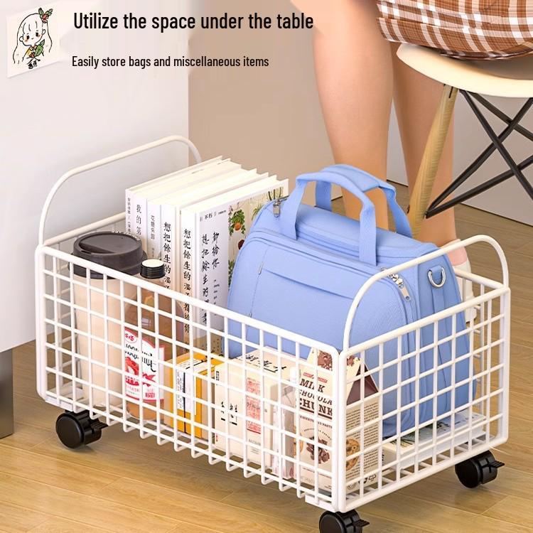 Compact Storage Cart with Casters for Bags, Backpacks, Books, and More