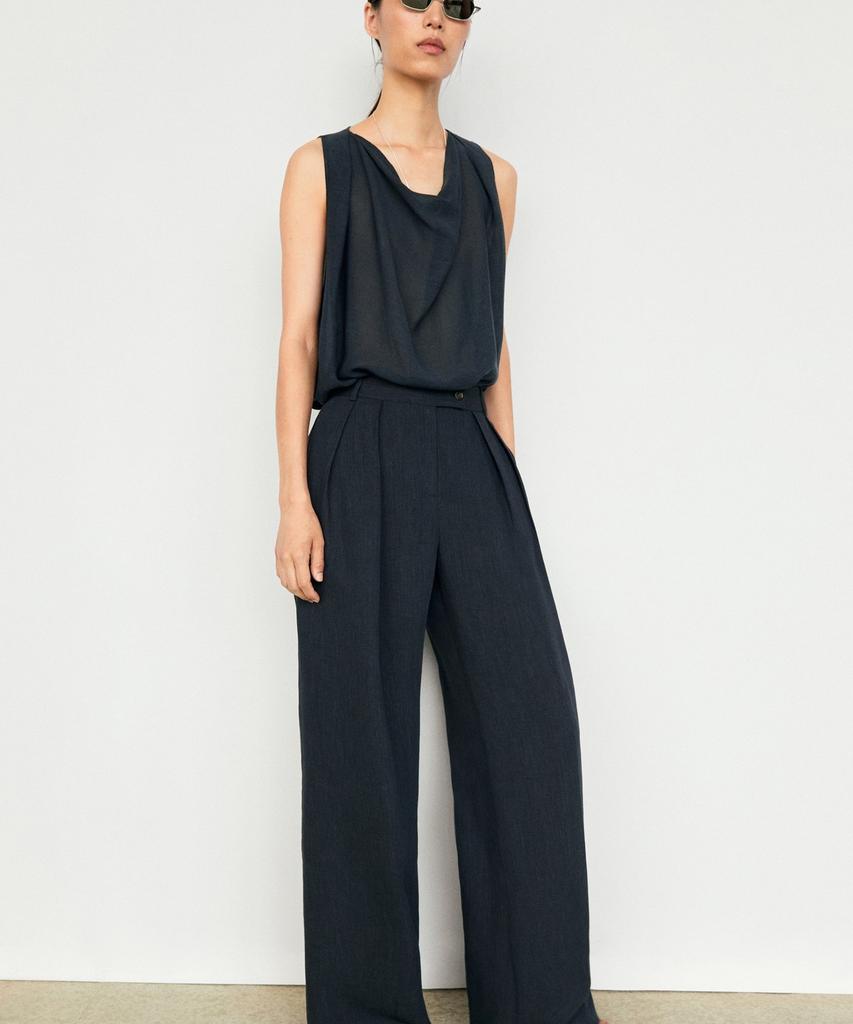 Masimodutti Melange Linen Suit Pants