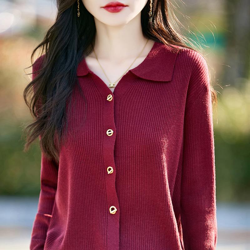 

Женский легкий кардиган из 50% шерсти и 50% шелка Mulberry — универсальный трикотаж на все 4 сезона для комфорта и стиля в любое время года M арбуз красный